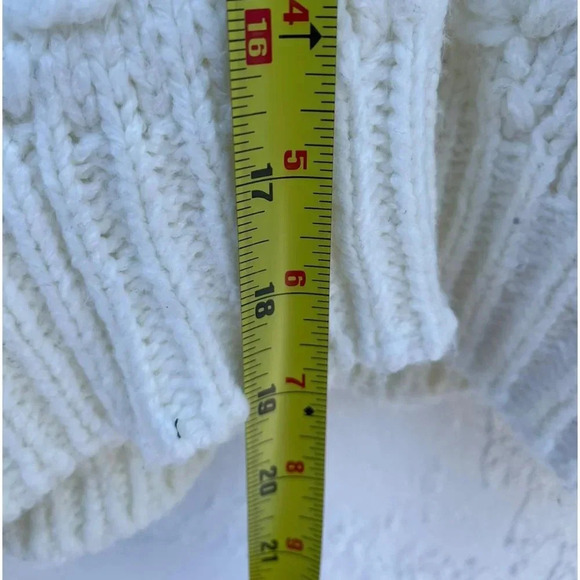 Zara Womens Embroidered Applique Floral Balloon Sleeve Sweater White Sz Medium - Picture 3 of 10